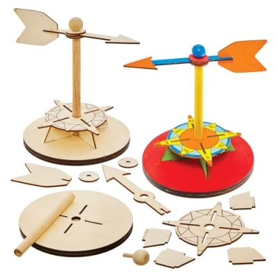 Image of Baker Ross FX982 Wooden Wind Vane Kit 1 Kit, Garden Craft Kits for Kids