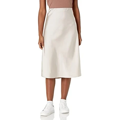 Image of The Drop Women&#039;s Maya Silky Slip Skirt, Silver Cloud, 5XL Plus