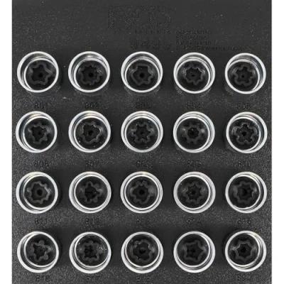 Image of BGS 9499 Tool Tray 1/6: Rim Lock Socket Set for Audi 20 pcs.