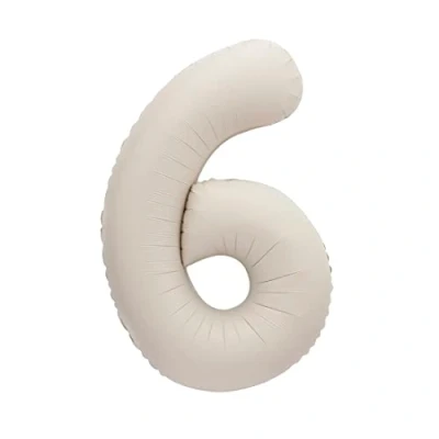 Image of Giant Foil Number 6 Balloon 86 cm Matte Nude Colour 1 Count (Pack of 1)