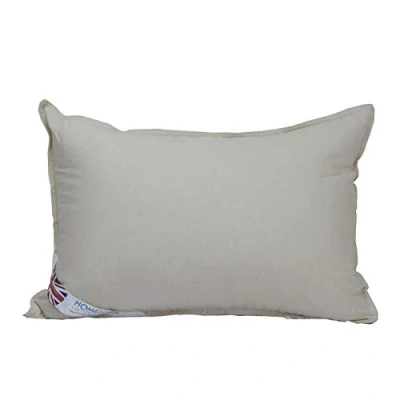 Image of HOMESCAPES Organic Cotton Pillow 19″ x 29″ Inch / 48 74 cm Washable at Home Pure Insert with Luxury Microfibre Filling