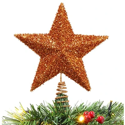 Image of Christmas Concepts® 28cm Sparkly Tree Top Star Luxury Decorations (Copper)