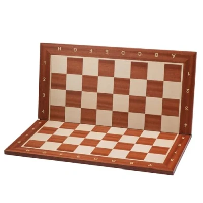 Image of Folding Chessboard Master of Chess Inarsia Wooden Board 54 cm Professional Mahogany No. 6 with Dark Border