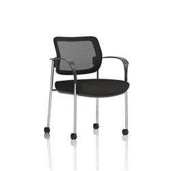 Image of Brunswick Deluxe Mesh Back Chrome Frame With Arms Castors