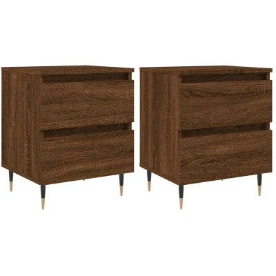 Image of vidaXL Bedside Cabinets 2 pcs Brown Oak 40x35x50 cm Engineered Wood