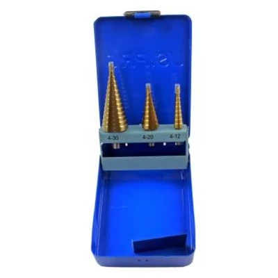 Image of US Pro 3 Piece Titanium Coated HSS Step Cone Drill Set 4mm 30mm 2645