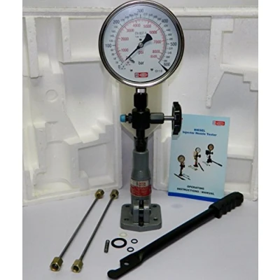 Image of Diesel Injector Nozzle Pop Tester with 600 BAR / 0 8500 PSI Dual Scale Gauge