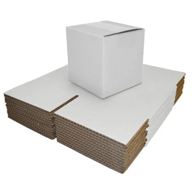 Image of 6&quot; x Single Wall White Postal Packing Cardboard Boxes Mailing Packaging Cartons Qty 50