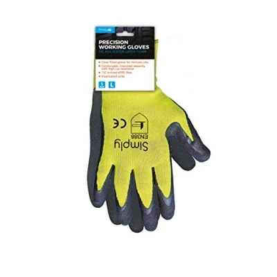 Image of Simply GL02 Heavy Duty Precision LARGE Working Gloves for General Handling Workwear or Construction Work 13G Polyester Latex Foam Pack of 12