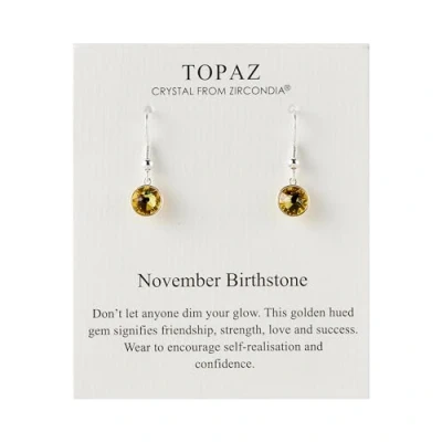 Image of Philip Jones November Birthstone Drop Earrings Created with Topaz Zircondia® Crystals