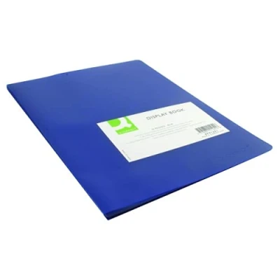 Image of Q Connect Polypropylene Display Book 20 Pocket Blue KF01251 ( Pack of 10) + Free FINCHLEY Refill