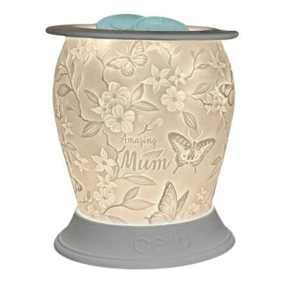 Image of Cello Amazing Mum Porcelain Barrel Electric Wax Burner Melt Burners Safe For Use Around Children And Pets &amp; Oil Birthday Gifts, Gifts Mum.