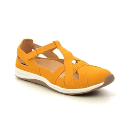 Image of Free Spirit Womens Paige Suede Shoes (Mustard, UK Footwear Size System, Adult, Women, Numeric, Medium, 6)