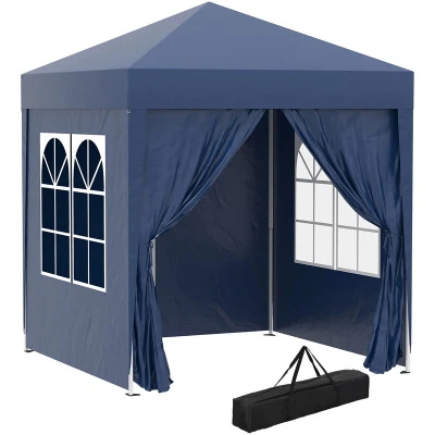 Image of Outsunny 2m X Garden Heavy Duty Pop Up Gazebo Marquee Party Tent Canopy Blue