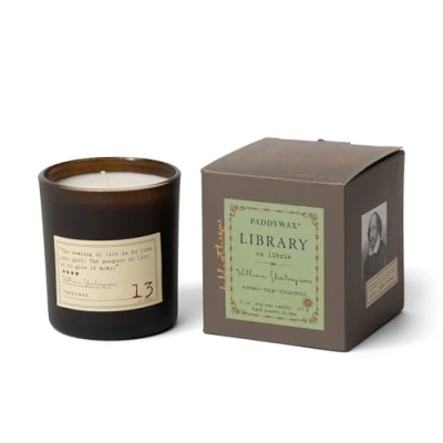 Image of Paddywax Scented Candles Library Collection Luxury Artisan Candle, 170g, William Shakespeare