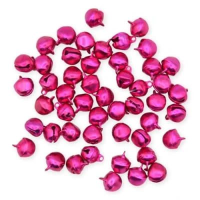 Image of 10 Pack 11.5mm Pink Jingle Bells Mini Christmas Craft