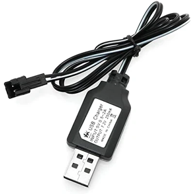 Image of YUNIQUE GREEN CLEAN POWER USB Charging Cable sm 2p 250mAh For 7.2V Ni Mh Batteries of RC Cars, Helicopters Fast Charging, Over 18 Minutes Play, charger, Plastic