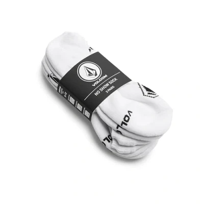 Image of Volcom Stones Nshw Sock 3pk Socks, Men, mens, D6302005, White, one size