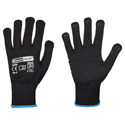 Image of Blackrock Polka Dot Lightweight PVC Grip Safety Work Gloves Men&#039;s &amp; Women&#039;s Gardening Gloves, Textured Grip, Breathable Polyester Liner, Ideal For Warehousing, Handling, Manufacturing Size 10/XL