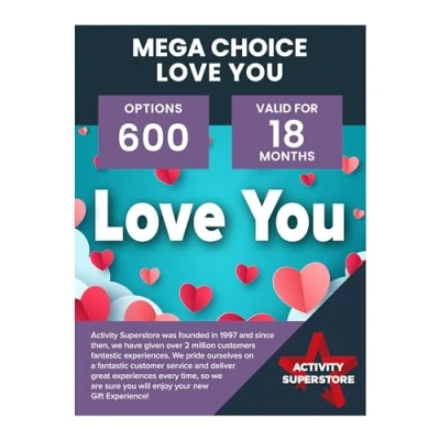 Image of Activity Superstore Love You Gift Experience, Days out Gifts, Experience Day Voucher, Dining, Romantic Gifts for Her