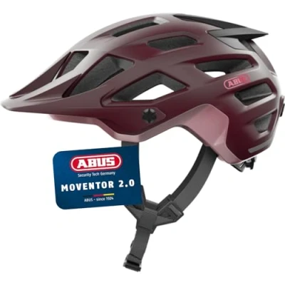 Image of ABUS Moventor 2.0 MTB helmet high comfort off road bike all mountain helmet, unisex dark red, size M