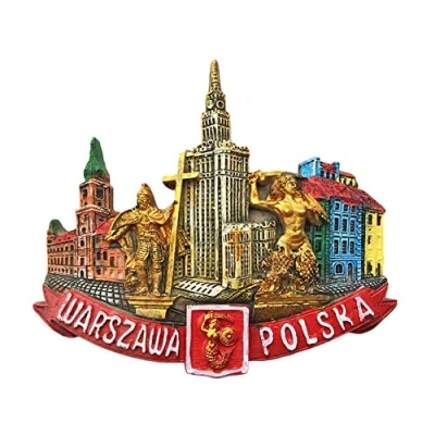 Image of Warsaw Poland 3D Landmark Refrigerator Magnet Tourist Souvenirs Stickers,Home &amp; Kitchen Decoration Fridge From China