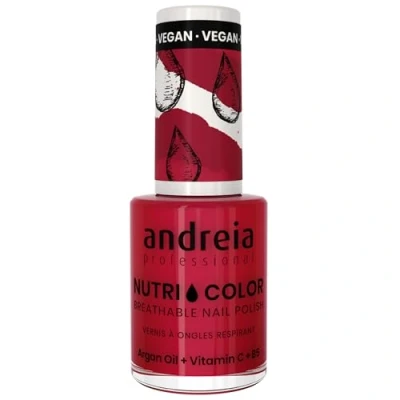 Image of Andreia Professional NutriColor Breathable Nail Polish Vegan and Cruelty Free DIY Art with Long Lasting Gloss Finish Colour NC32 Bordeaux 10.5ml