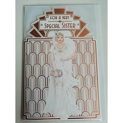 Image of ART DECO LADY SISTER BIRTHDAY CARD