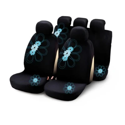 Image of Bottari SpA 29017 My Spring Flower Car Covers Black/Blue (9 Pieces)