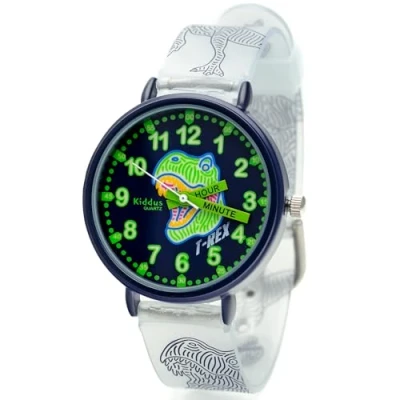 Image of Kiddus Educational Watch for Boys. Children to Learn Time. Analogue First Kids from 5 Years Old. Time Teacher Exercices Included