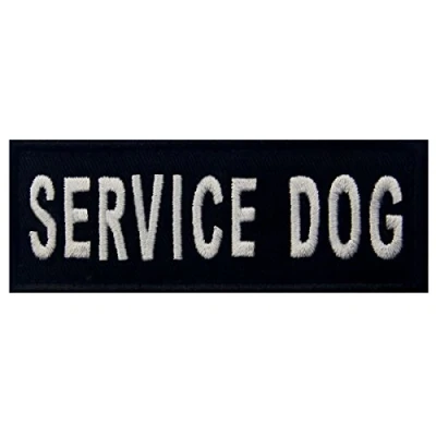 Image of Service Dog Vests/Harnesses Emblem Embroidered Fastener Hook &amp; Loop Patch, 4 X 1.5 Inch
