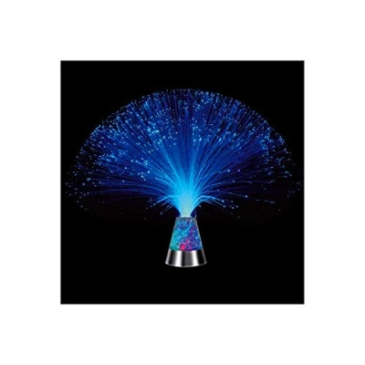 Image of MH Trading Colour Changing Fibre Optic Crystal Lamp 13.5&quot; Mood for Bedroom &amp; Living Room Battery Powered