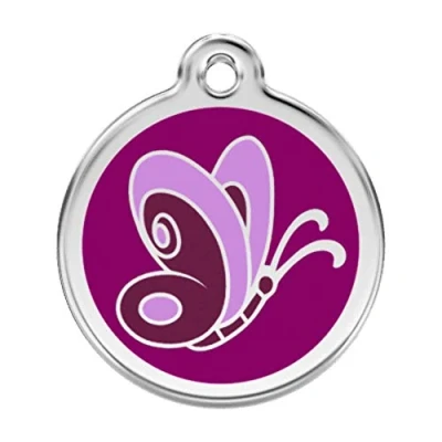 Image of Red Dingo Butterfly Pet ID Tag (Medium, Purple)