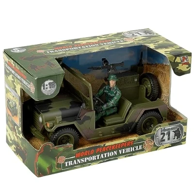 Image of WORLD PEACEKEEPERS from Peterkin 20cm Military Transportation Vehicle with Articulated Figure 1:18 Scale Action Figures &amp; Accessories Ages 3+