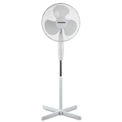 Image of Schallen 16&quot; Electric Oscillating Floor Standing Tall Pedestal Air Cooling Fan (White)