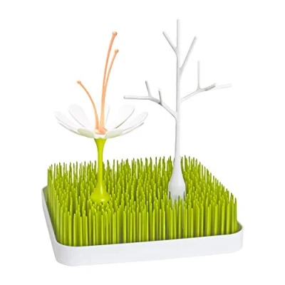 Image of Boon Grass Countertop Drying Rack Bundle Includes Grass, Stem, and Twig Capacity for 4 Baby Bottles Accessories Bottle Feeding Supplies 9.5 x 3