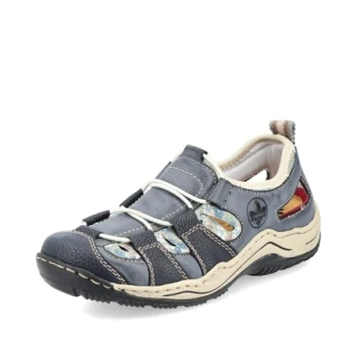 Image of Rieker Women Trainers L0561, Ladies Low Tops,Removable Insole,Low Shoe,Street Shoes,Leisure,Sporty,Blue (Blau / 14),39 EU 6 UK
