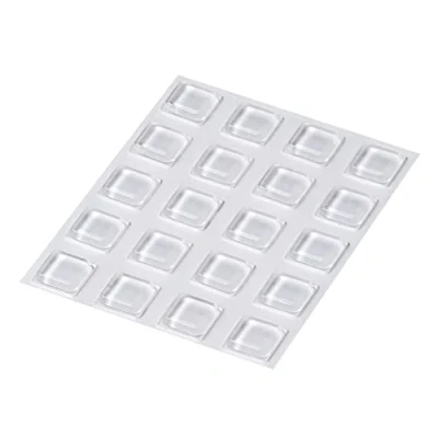 Image of Happy Bananas Clear Self Adhesive Square Bumper Pads Rubber Feet for Coasters, Furniture, Glass, Cabinets, Crafts 10mm x 2.5mm (20)