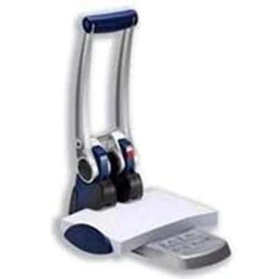 Image of Rexel HD2300X Ultra Heavy Duty 2 Hole Punch, 300 Sheet Capacity, Effortless Punching, Metal, Silver/Blue, 2101521