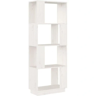 Image of Book Cabinet/Room Divider White 51x25x132 cm Solid Wood Pine