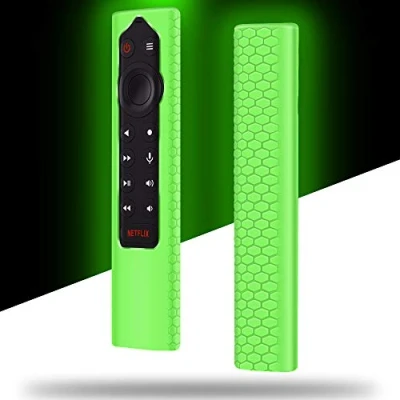 Image of Silicone Protective Cover for NVIDIA Shield TV Pro 4K HDR Ready Media Streamer Remote Controller,for Control Battery Bumper Back Case Holder Protetcor Skin Glowgreen
