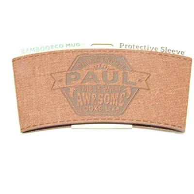 Image of History &amp; Heraldry Bamboo Eco Travel Mug Pre Personalised Heat Sleeve Name of&quot;Paul&quot;