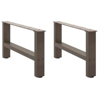 Image of vidaXL Coffee Table Legs Natural Steel Metal Square Shaped for Living Room/Dining Room Sturdy Structure with Adjustable Levelers 2 Pieces 70x(30 31) cm