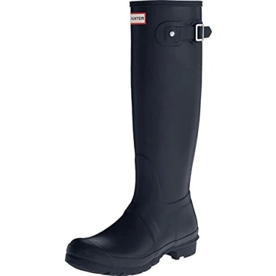 Image of Hunter Unisex Adult Original Tall Navy Wellington Boot W23499 7 UK