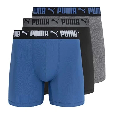 Image of PUMA Men&#039;s 3 Pack Athletic Fit Boxer Briefs, Star Sapphire, M