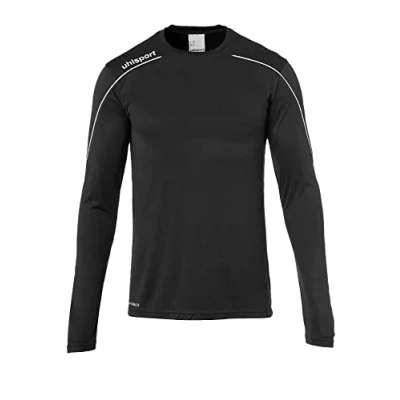 Image of Uhlsport Stream 22 Long Sleeve Jersey Men, Azure Blue/Lime Yellow, Moisture Wicking Dry Tech, Size S