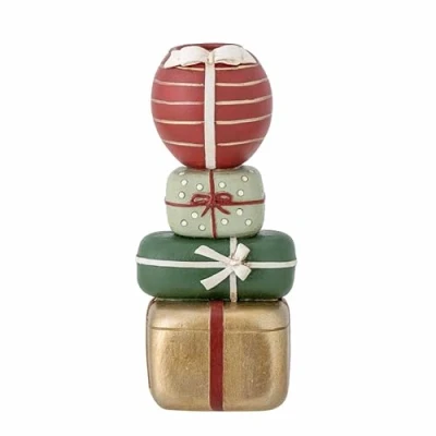 Image of Bloomingville Candle Holder, Polyresin, red, Ø6xH14 cm