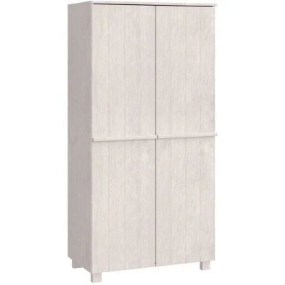 Image of vidaXL Wardrobe HAMAR White 89x50x180 cm Solid Wood Pine