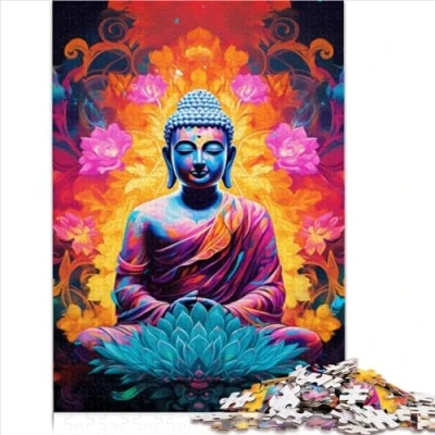 Image of psychedelic Buddha Chunky Puzzle Puzzles for Adults 1000 Pieces Premium Cardboard Kids Age 12+ Birthday Gift Boys Girls 1000pcs（26x38cm）
