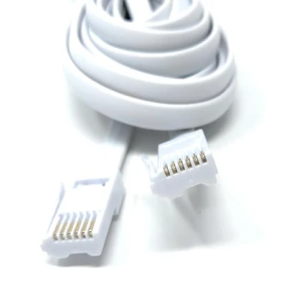 Image of DRUT 5m BT to 6 Wire (631A) Male Plug Telephone Flat Cable Lead16.5ft